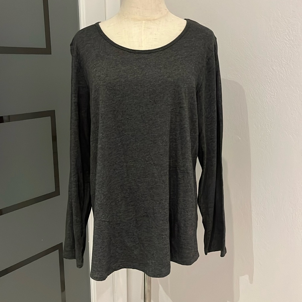 Dress Barn Women's Dark Gray/Charcoal Long Sleeve Top | Size 1X